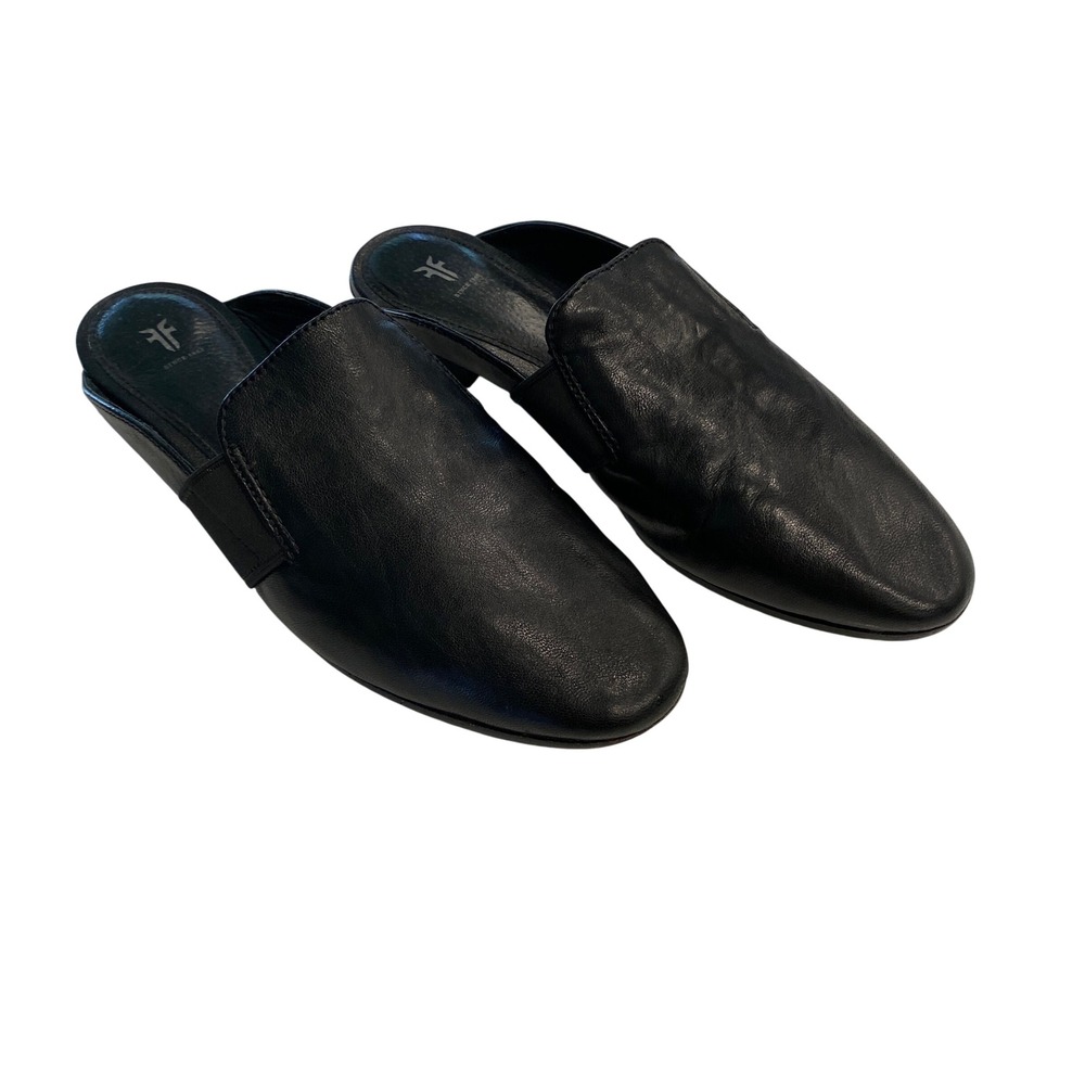 Frye Womens Black Leather Elastic Gusset Mules 3476150-BLK Size 7.5M